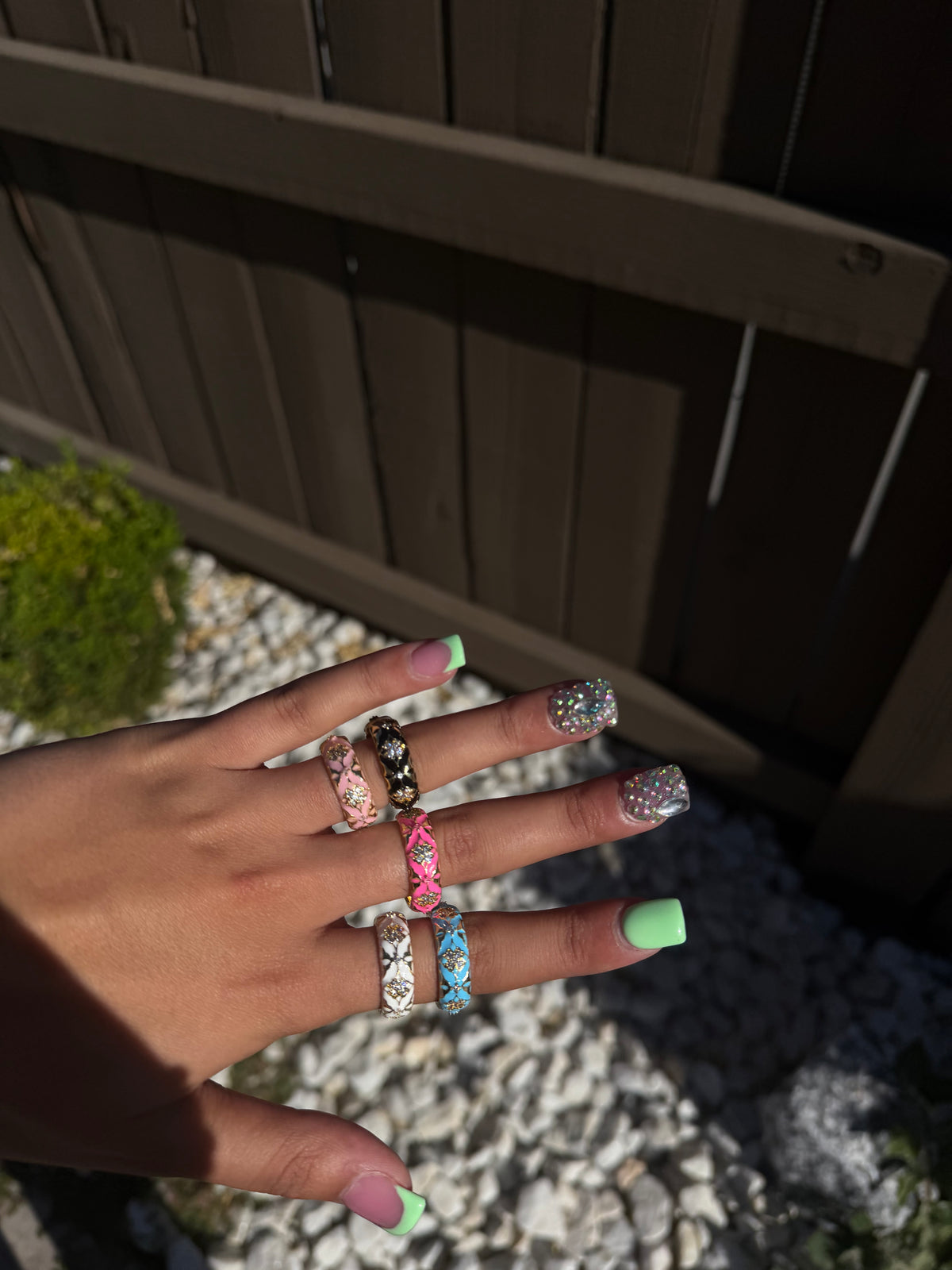 Crystal Pave Band Rings
