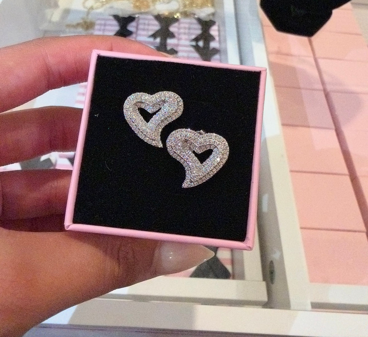 Silver Heart Shaped Earrings